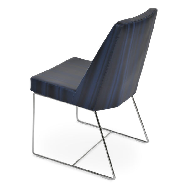 Soho Concept Prisma Sled Wire Dining Chair - Luxurious Boucle, Velvet, Nubuck Fabrics With 10-year Chrome Guarantee Chrome  Soho-concept-dining-chair-05722