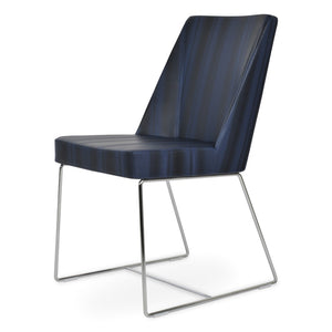 Soho Concept Prisma Sled Wire Dining Chair - Luxurious Boucle, Velvet, Nubuck Fabrics With 10-year Chrome Guarantee Chrome  Soho-concept-dining-chair-05722