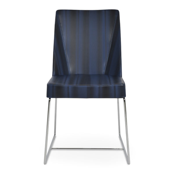 Soho Concept Prisma Sled Wire Dining Chair - Luxurious Boucle, Velvet, Nubuck Fabrics With 10-year Chrome Guarantee Chrome  Soho-concept-dining-chair-05722