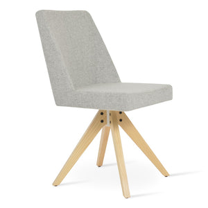Soho Concept Prisma Pyramid Swivel Dining Chair In Luxurious Camira Blazer Wool With Solid Wood Base & 10-year Guarantee Natural,Ash,Silver  Soho-concept-dining-chair-05705
