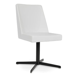 Soho Concept Prisma Stylish 4 Star Swivel Dining Chair In Soft Black Leatherette - Modern Comfort & Elegance Black,White  Soho-concept-dining-chair-05711
