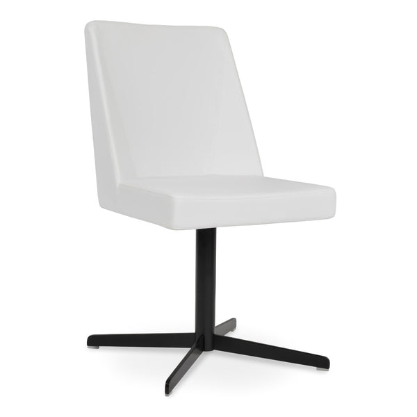 Soho Concept Prisma Stylish 4 Star Swivel Dining Chair In Soft Black Leatherette - Modern Comfort & Elegance Black,White  Soho-concept-dining-chair-05711