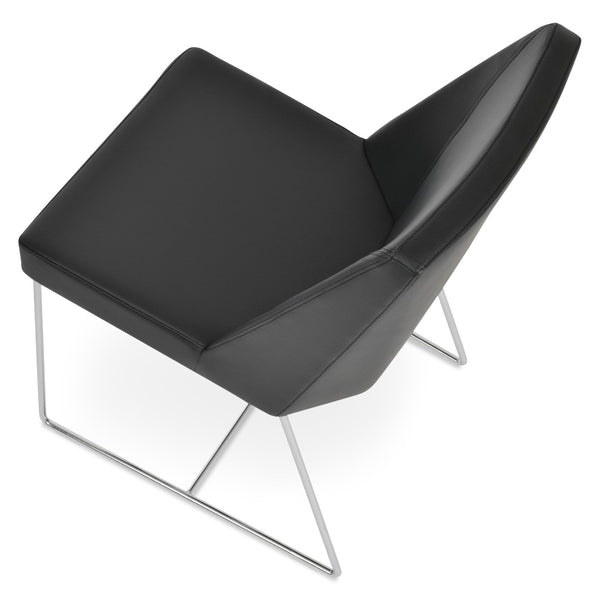 Soho Concept Prisma Sled Wire Chair - Elegant Leatherette Dining Seating With Stylish Soft Finish For Modern Homes Chrome,Black  Soho-concept-dining-chair-05719