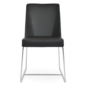Soho Concept Prisma Sled Wire Chair - Elegant Leatherette Dining Seating With Stylish Soft Finish For Modern Homes Chrome,Black  Soho-concept-dining-chair-05719