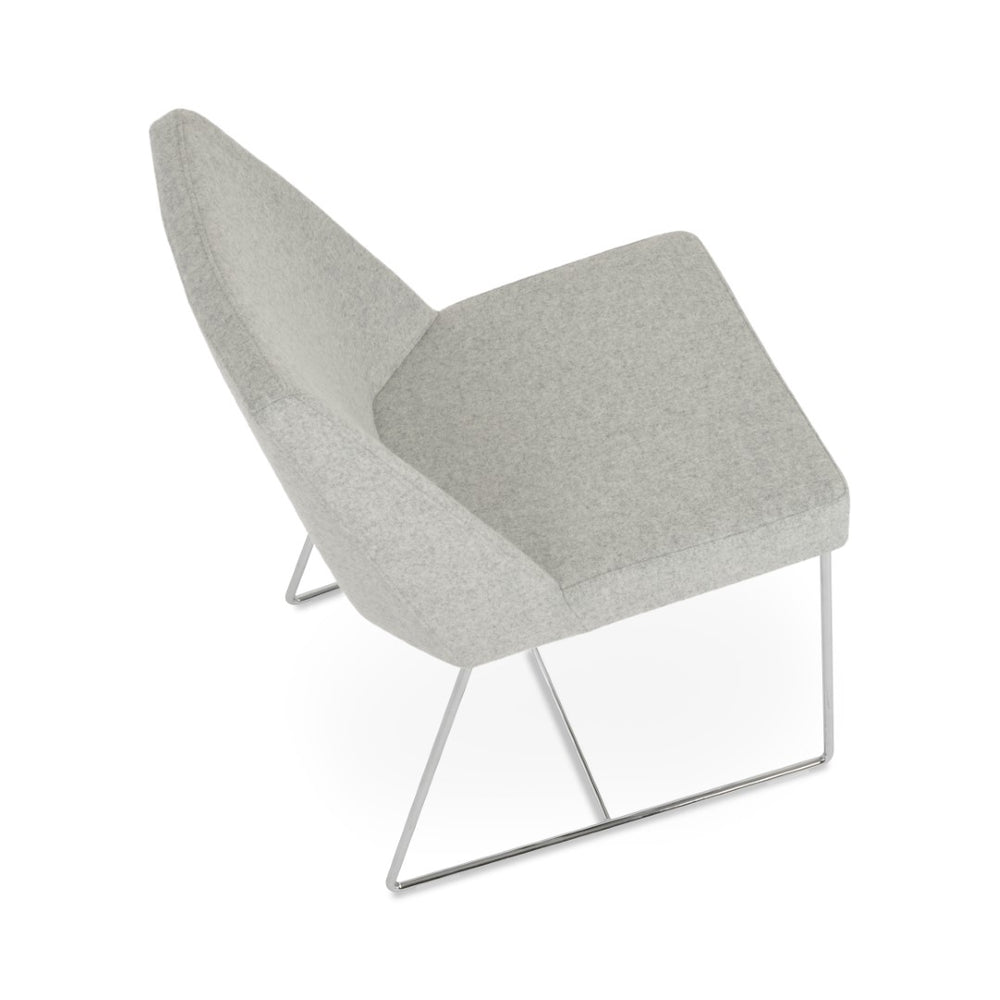 Soho Concept Prisma Sled Wire Dining Chair In Camira Blazer Wool Fabric - Chrome Finish With 10-year Guarantee Chrome,Silver  Soho-concept-dining-chair-05717