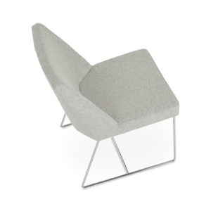 Soho Concept Prisma Sled Wire Dining Chair In Camira Blazer Wool Fabric - Chrome Finish With 10-year Guarantee Chrome,Silver  Soho-concept-dining-chair-05717
