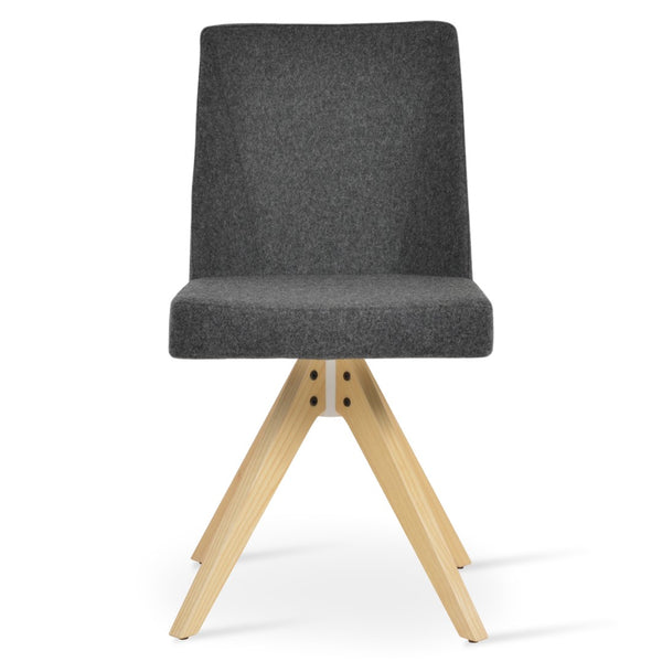 Soho Concept Prisma Pyramid Swivel Dining Chair In Luxurious Camira Blazer Wool With Solid Wood Base & 10-year Guarantee Natural,Ash,Dark Grey  Soho-concept-dining-chair-05704