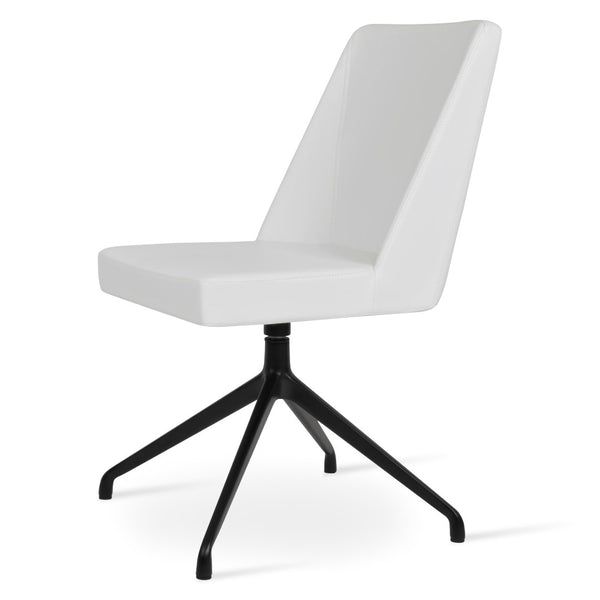 Soho Concept Prisma Spider Swivel Chair - Stylish Leatherette Dining Chair In Soft Black For Modern Spaces Black,White  Soho-concept-dining-chair-05715