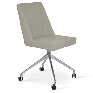 Soho Concept Prisma Spider Swivel Chair - Stylish Leatherette Dining Chair In Soft Black For Modern Spaces Light Grey  Soho-concept-dining-chair-05716