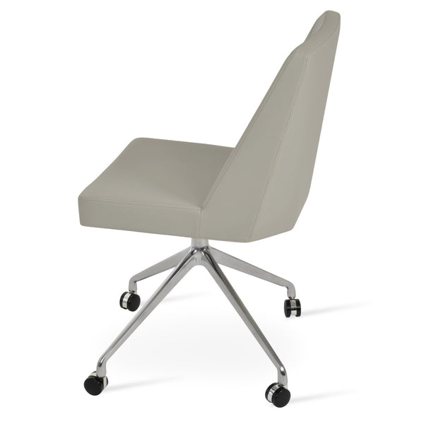 Soho Concept Prisma Spider Swivel Chair - Stylish Leatherette Dining Chair In Soft Black For Modern Spaces Light Grey  Soho-concept-dining-chair-05716
