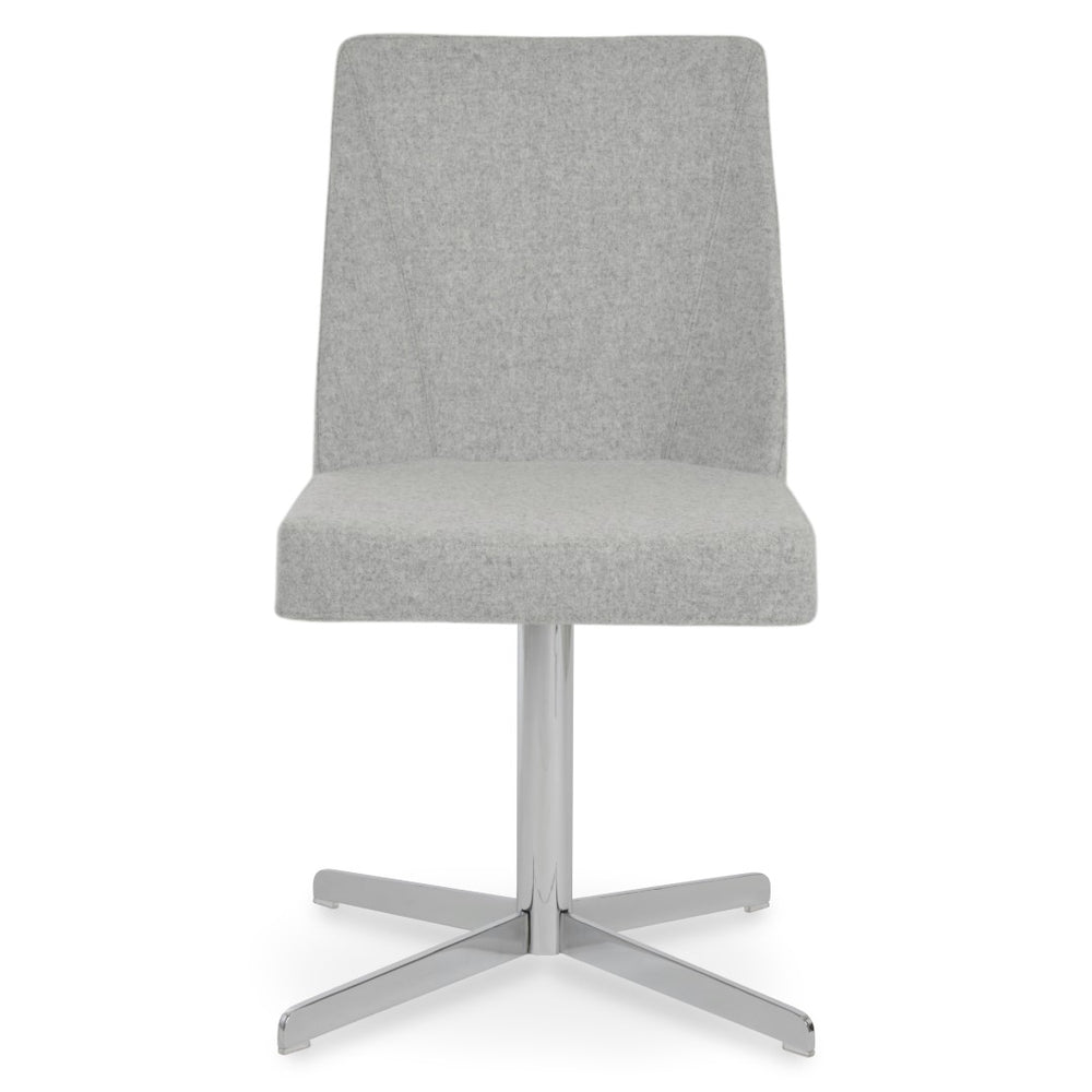 Soho Concept Prisma 4 Star Swivel Dining Chair In Camira Blazer Wool Fabric - 10-year Guarantee, Chrome Finish Chrome,Silver  Soho-concept-dining-chair-05695
