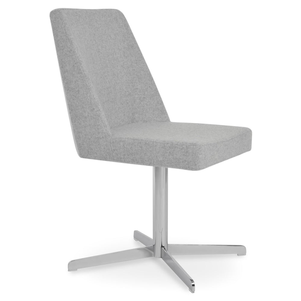 Soho Concept Prisma 4 Star Swivel Dining Chair In Camira Blazer Wool Fabric - 10-year Guarantee, Chrome Finish Chrome,Silver  Soho-concept-dining-chair-05695