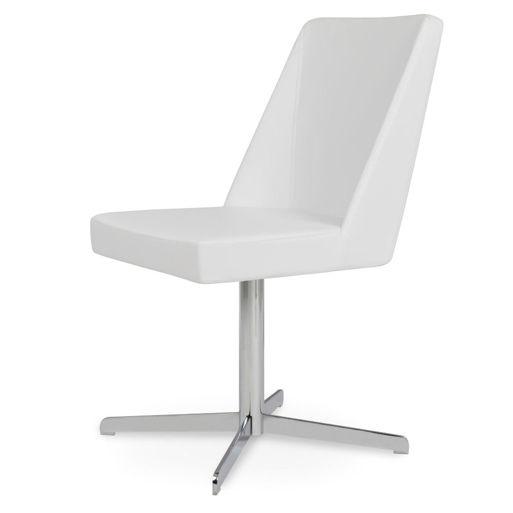 Soho Concept Prisma Stylish 4 Star Swivel Dining Chair In Soft Black Leatherette - Modern Comfort & Elegance Chrome,White  Soho-concept-dining-chair-05699