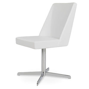 Soho Concept Prisma Stylish 4 Star Swivel Dining Chair In Soft Black Leatherette - Modern Comfort & Elegance Chrome,White  Soho-concept-dining-chair-05699