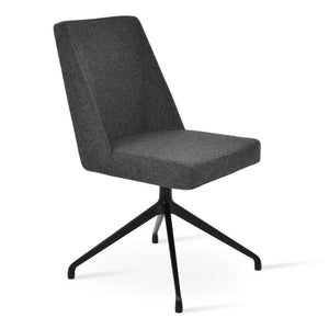 Soho Concept Prisma Spider Swivel Chair - Premium Camira Blazer Wool, Adjustable Height & 10-year Guarantee, Stylish Black,Dark Grey  Soho-concept-dining-chair-05714
