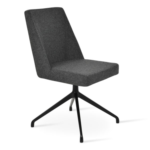 Soho Concept Prisma Spider Swivel Chair - Premium Camira Blazer Wool, Adjustable Height & 10-year Guarantee, Stylish Black,Dark Grey  Soho-concept-dining-chair-05714