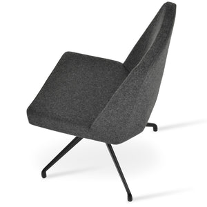 Soho Concept Prisma Spider Swivel Chair - Premium Camira Blazer Wool, Adjustable Height & 10-year Guarantee, Stylish Black,Dark Grey  Soho-concept-dining-chair-05714