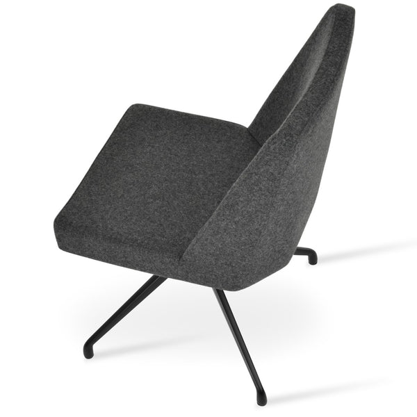 Soho Concept Prisma Spider Swivel Chair - Premium Camira Blazer Wool, Adjustable Height & 10-year Guarantee, Stylish Black,Dark Grey  Soho-concept-dining-chair-05714