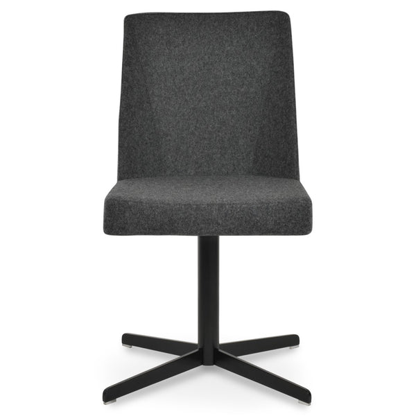 Soho Concept Prisma 4 Star Swivel Dining Chair In Camira Blazer Wool Fabric - 10-year Guarantee, Chrome Finish Black,Dark Grey  Soho-concept-dining-chair-05697