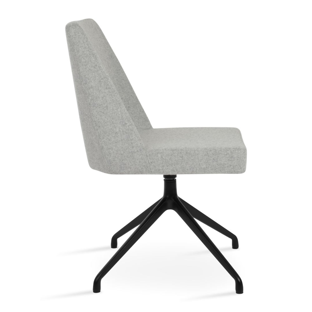 Soho Concept Prisma Spider Swivel Chair - Premium Camira Blazer Wool, Adjustable Height & 10-year Guarantee, Stylish Black,Silver  Soho-concept-dining-chair-05713