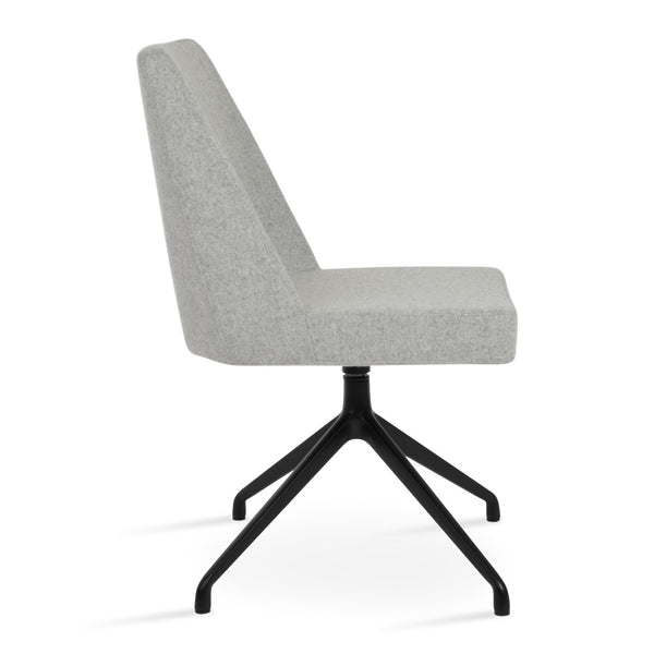Soho Concept Prisma Spider Swivel Chair - Premium Camira Blazer Wool, Adjustable Height & 10-year Guarantee, Stylish Black,Silver  Soho-concept-dining-chair-05713