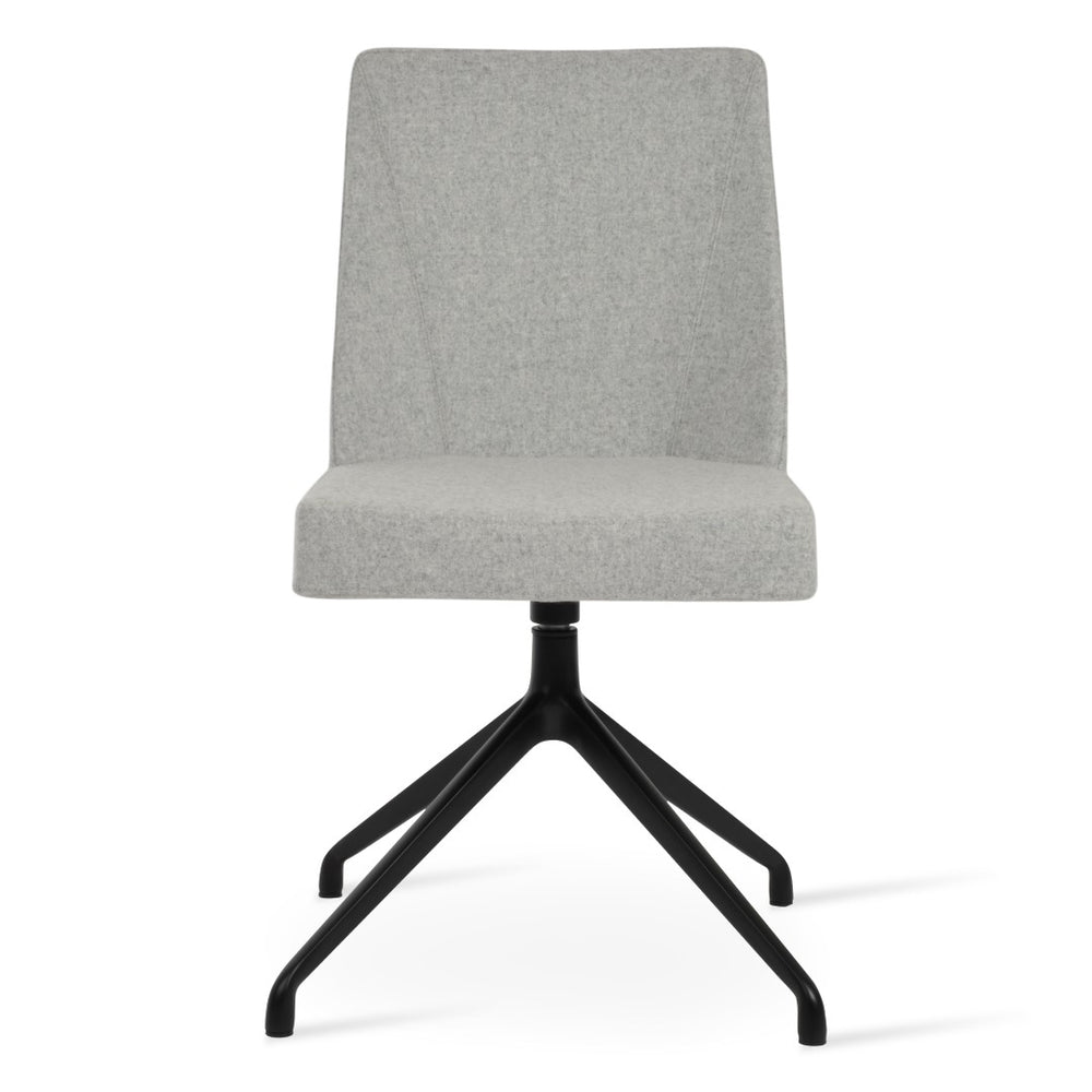 Soho Concept Prisma Spider Swivel Chair - Premium Camira Blazer Wool, Adjustable Height & 10-year Guarantee, Stylish Black,Silver  Soho-concept-dining-chair-05713