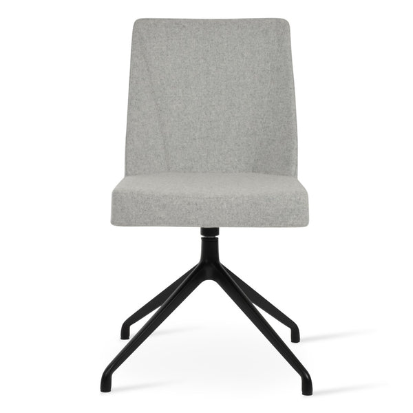 Soho Concept Prisma Spider Swivel Chair - Premium Camira Blazer Wool, Adjustable Height & 10-year Guarantee, Stylish Black,Silver  Soho-concept-dining-chair-05713