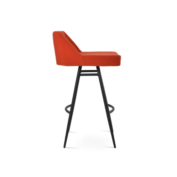 Soho Concept Prisma Galata Barstools & Counterstools - Stylish Boucle Fabric, Chrome Finish, 10-year Guarantee! Black,Orange Steel Tubular Legs Soho-concept-dining-chair-09770