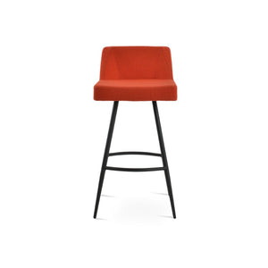 Soho Concept Prisma Galata Barstools & Counterstools - Stylish Boucle Fabric, Chrome Finish, 10-year Guarantee! Black,Orange Steel Tubular Legs Soho-concept-dining-chair-07149