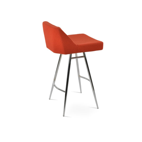 Soho Concept Prisma Galata Barstools & Counterstools - Stylish Boucle Fabric, Chrome Finish, 10-year Guarantee! Chrome,Orange Steel Tubular Legs Soho-concept-dining-chair-07147