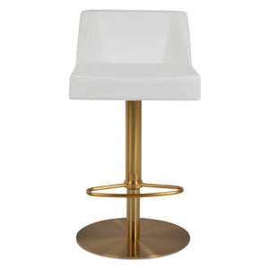Soho Concept Prisma Adjustable Barstools & Counterstools In Soft Black Leatherette With Gold Metal Base, 300 Lbs Brass,White  Soho-concept-dining-chair-09772