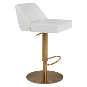 Soho Concept Prisma Adjustable Barstools & Counterstools In Soft Black Leatherette With Gold Metal Base, 300 Lbs Brass,White  Soho-concept-dining-chair-07150