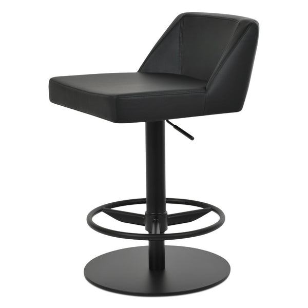 Soho Concept Prisma Adjustable Leatherette Barstools & Counterstools - Ergonomic Comfort In Soft Red Finish Black  Soho-concept-dining-chair-09779