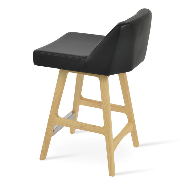 Soho Concept Prisma Solid Wood Barstools & Counterstools - Soft Leatherette Seats, Stylish Walnut Finish, Durable Design Natural,Ash,Black  Soho-concept-dining-chair-07155