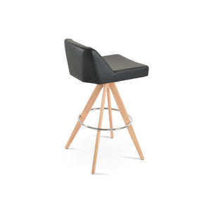Soho Concept Prisma Pyramid-mw Swivel Barstools & Counterstools - Soft Leatherette, Stylish Walnut Finish & Chrome Natural,Black  Soho-concept-dining-chair-09794