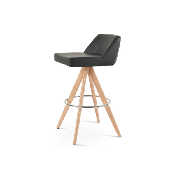 Soho Concept Prisma Pyramid-mw Swivel Barstools & Counterstools - Soft Leatherette, Stylish Walnut Finish & Chrome Natural,Black  Soho-concept-dining-chair-09795