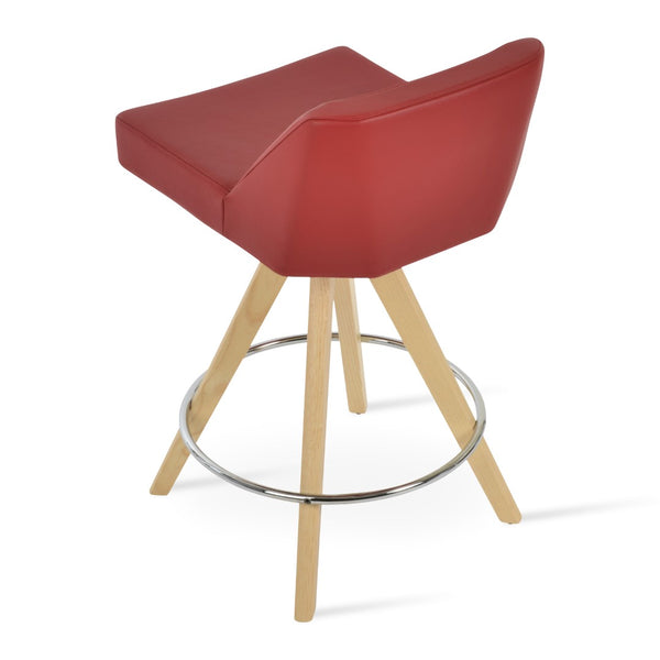 Soho Concept Prisma Pyramid Swivel Barstools & Counterstools - Stylish Leatherette, Solid Wood Base Options! Natural,Ash,Red  Soho-concept-dining-chair-07159