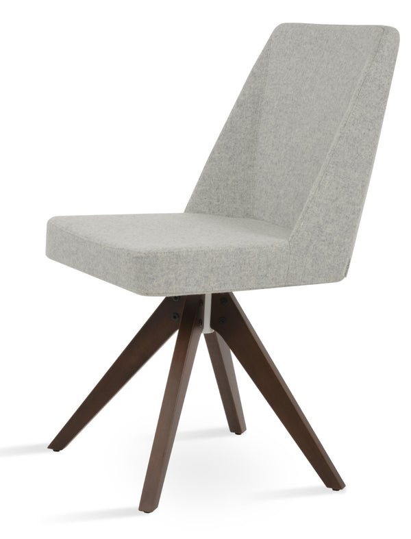 Soho Concept Prisma Pyramid Swivel Dining Chair In Luxurious Camira Blazer Wool With Solid Wood Base & 10-year Guarantee Silver  Soho-concept-dining-chair-05723