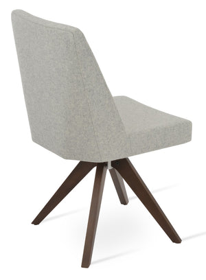 Soho Concept Prisma Pyramid Swivel Dining Chair In Luxurious Camira Blazer Wool With Solid Wood Base & 10-year Guarantee Silver  Soho-concept-dining-chair-05723