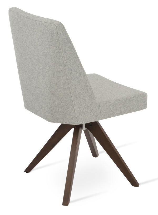 Soho Concept Prisma Pyramid Swivel Dining Chair In Luxurious Camira Blazer Wool With Solid Wood Base & 10-year Guarantee Silver  Soho-concept-dining-chair-05723