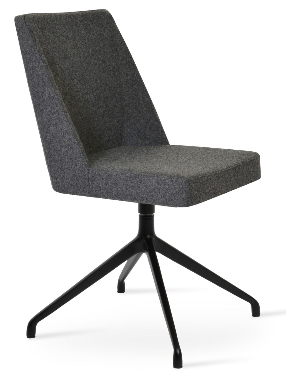 Soho Concept Prisma Spider Swivel Chair With Camira Era Fabric, 10-year Guarantee, Adjustable Height & Style Dark Grey  Soho-concept-dining-chair-05726
