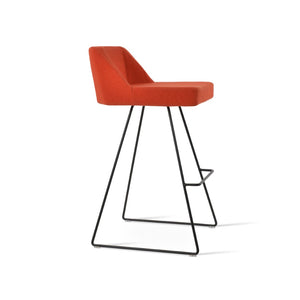 Soho Concept Prisma Wire Barstools & Counterstools - Stylish Leatherette, Modern Design, 10-year Guarantee, 350 Lbs Capacity Black,Orange  Soho-concept-dining-chair-07166