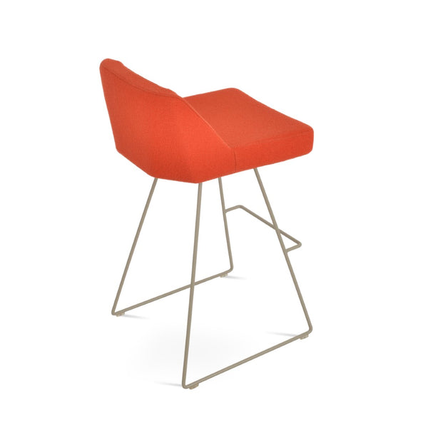 Soho Concept Prisma Wire Barstools & Counterstools - Stylish Leatherette, Modern Design, 10-year Guarantee, 350 Lbs Capacity Orange  Soho-concept-dining-chair-09800