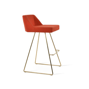Soho Concept Prisma Wire Barstools & Counterstools - Stylish Leatherette, Modern Design, 10-year Guarantee, 350 Lbs Capacity Gold,Orange  Soho-concept-dining-chair-09801