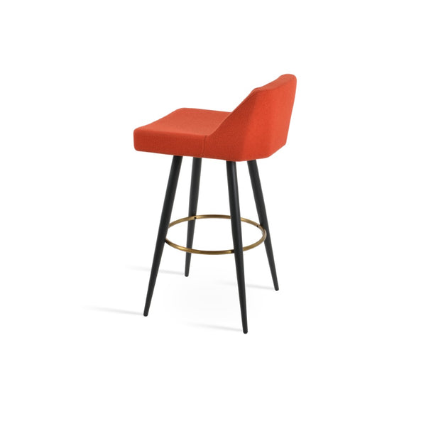 Soho Concept Brushed Barstools & Counterstools With Camira Yoredale Boucle Fabric - 10-year Guarantee & Luxury Leather Orange  Soho-concept-dining-chair-09729