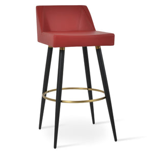 Soho Concept Prisma Galata Stylish Barstools & Counterstools - Soft Leatherette, Brass Finish, Durable Design Black,Gold,Red Steel Tubular Legs Soho-concept-dining-chair-09728