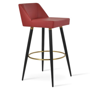 Soho Concept Prisma Adjustable Barstools & Counterstools In Soft Black Leatherette With Gold Metal Base, 300 Lbs Black,Gold,Red  Soho-concept-dining-chair-07130