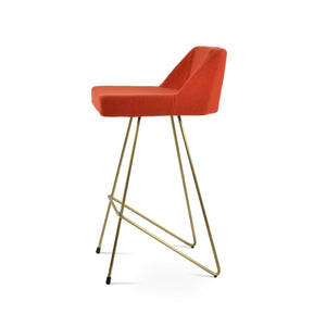 Soho Concept Prisma Wire Barstools & Counterstools - Stylish Leatherette, Modern Design, 10-year Guarantee, 350 Lbs Capacity Brass,Orange  Soho-concept-dining-chair-09733