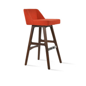Soho Concept Prisma Barstools & Counterstools In Camira Yoredale Boucle Fabric – 10-year Guarantee, Stylish Options Walnut,Orange  Soho-concept-dining-chair-09737