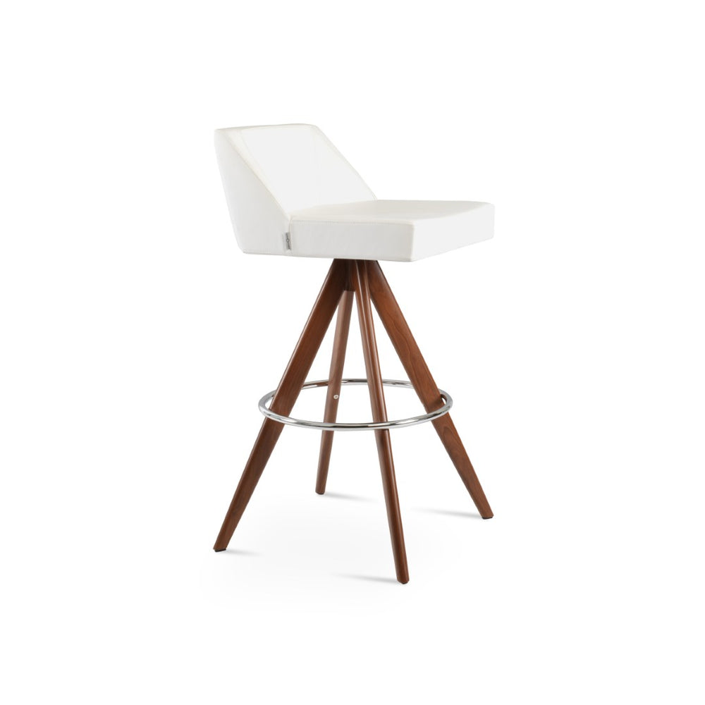 Soho Concept Prisma Pyramid-mw Swivel Barstools & Counterstools - Soft Leatherette, Stylish Walnut Finish & Chrome Black  Soho-concept-dining-chair-07156
